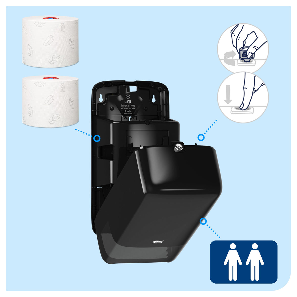 Tork duplatekercses Mid-Size toalettpapír adagoló – 557508