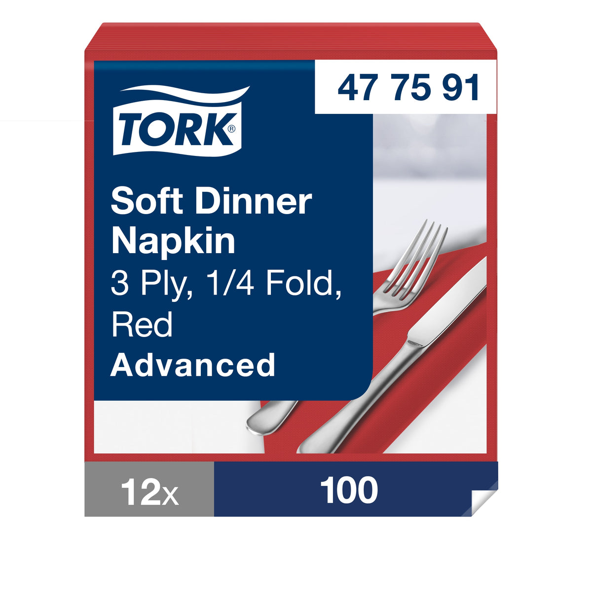 Tork Soft piros Dinner szalvéta – 477591