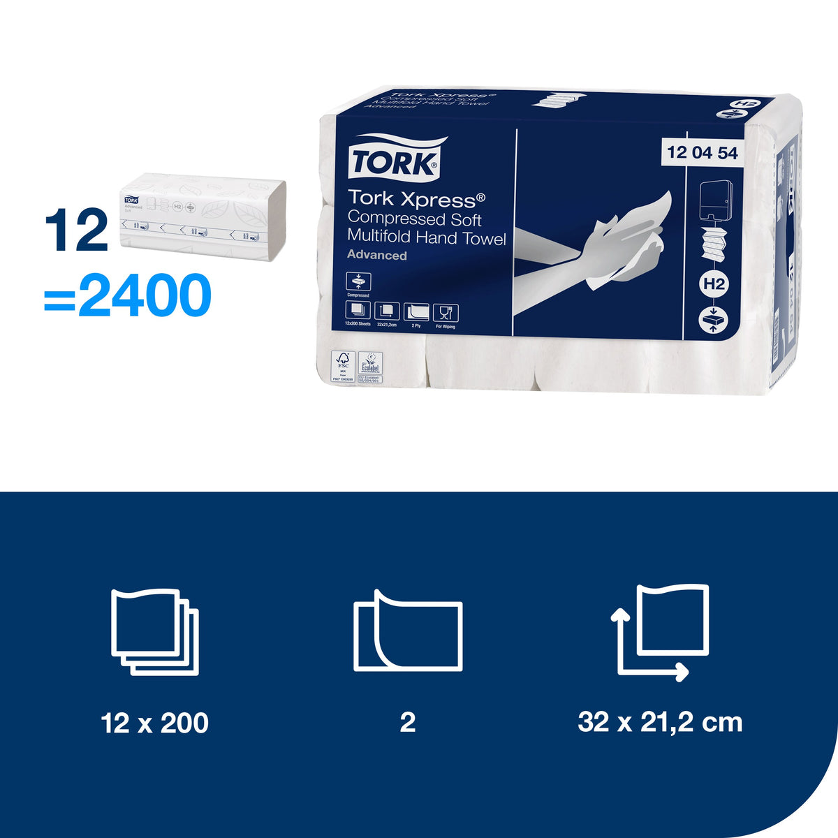 Tork Xpress® tömörített soft multifold kéztörlő – 120454
