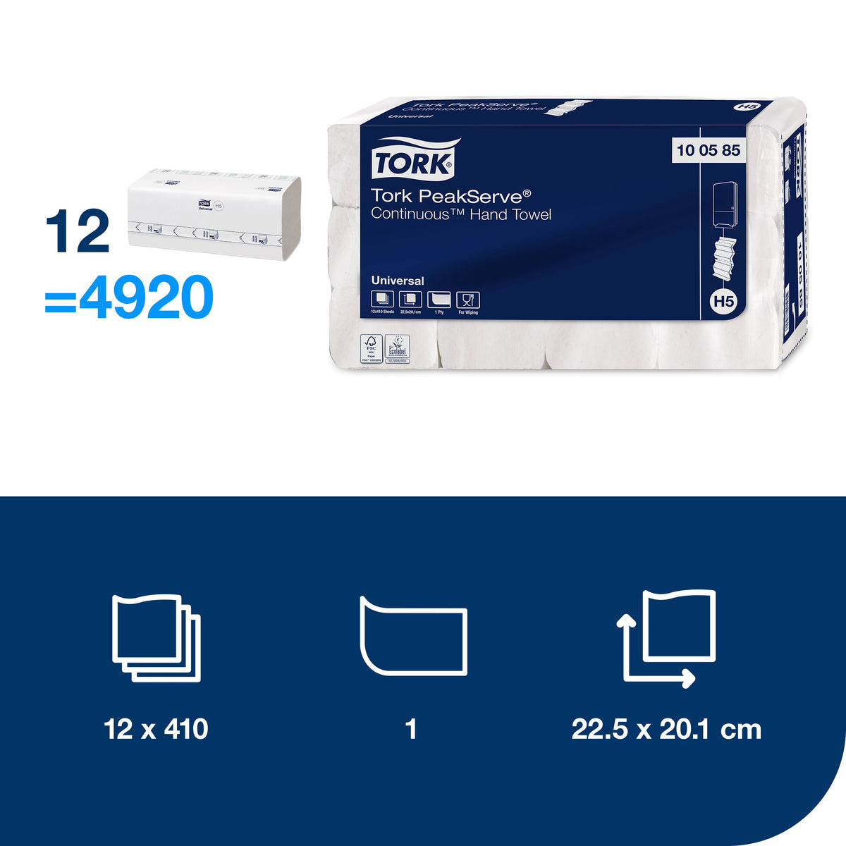 Tork PeakServe® folyamatos adagolású kéztörlőpapír – 100585