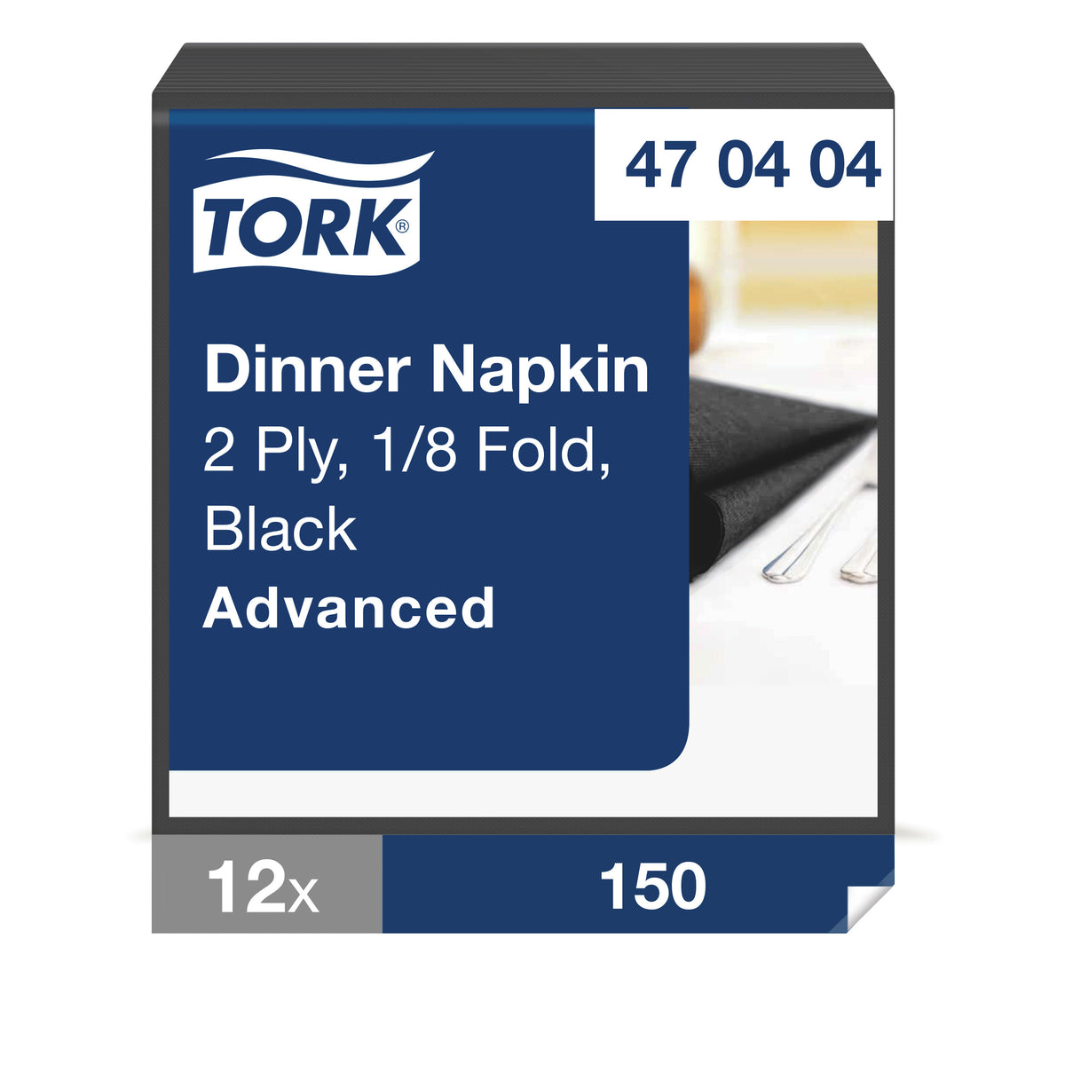 Tork Dinner szalvéta, 1/8 hajtogatás, fekete – 470404