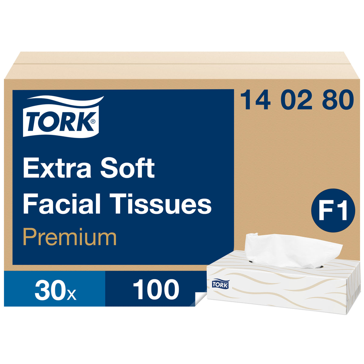 Tork Extra Soft kozmetikai kendő – dobozos papír zsebkendő – 140280