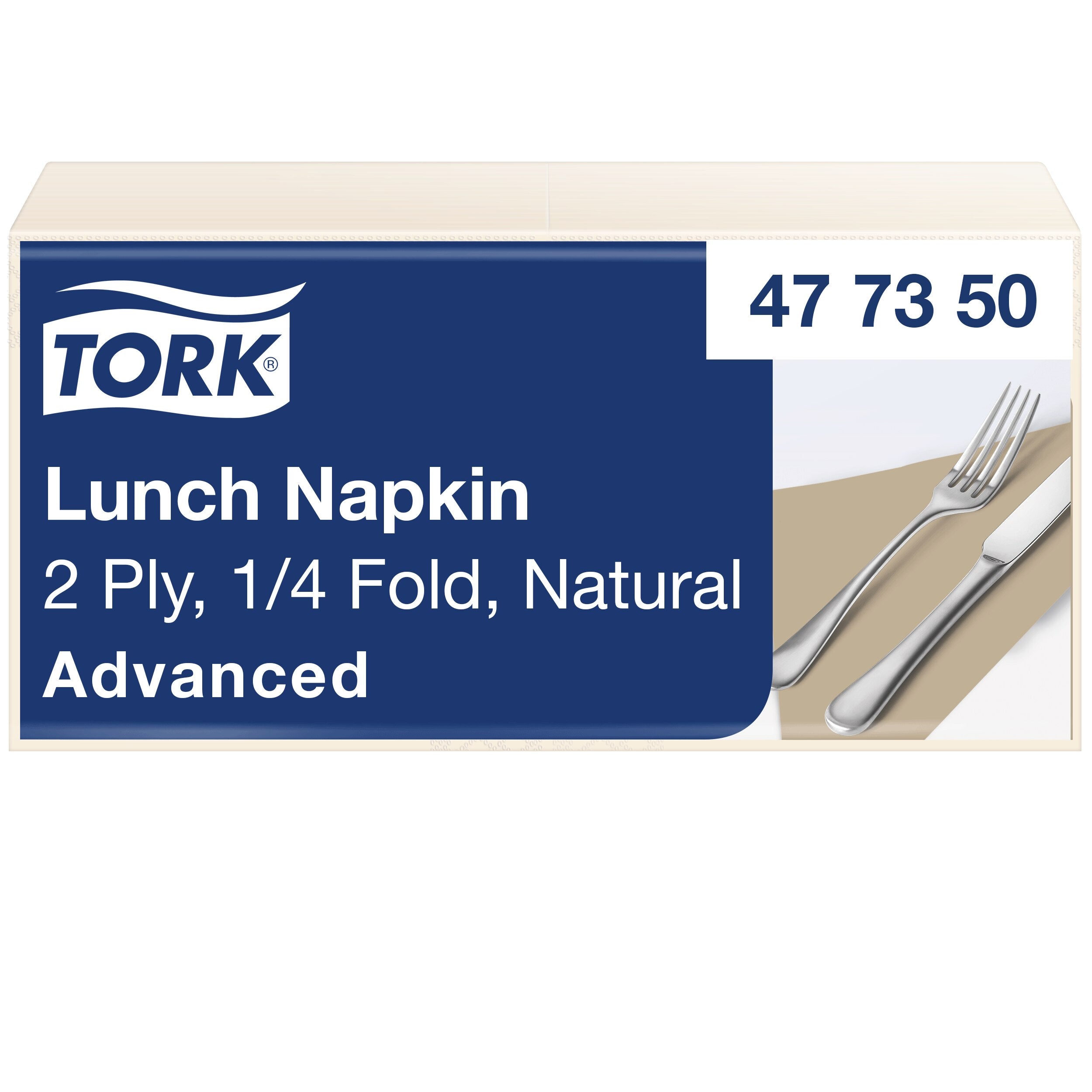 Tork Lunch szalvéta, natúr, 1/4 hajtogatás, 100%-ban újrahasznosított papírcsomag