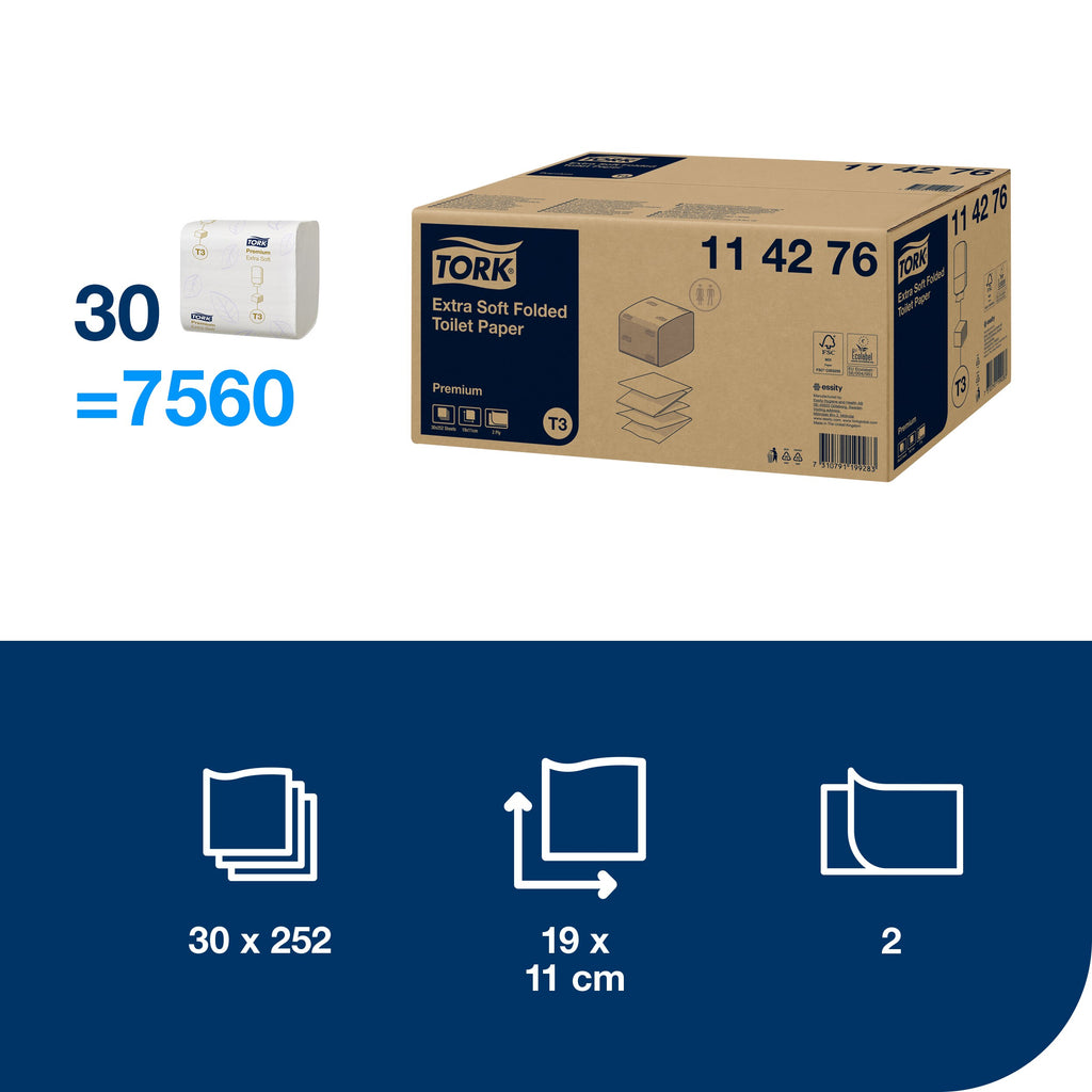 Tork Extra Soft Folded hajtogatott toalettpapír – 114276