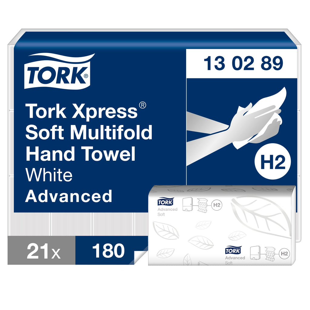 Tork Xpress 130289 hajtogatott kéztörlő – H2, 2 rétegű, fehér – 130289