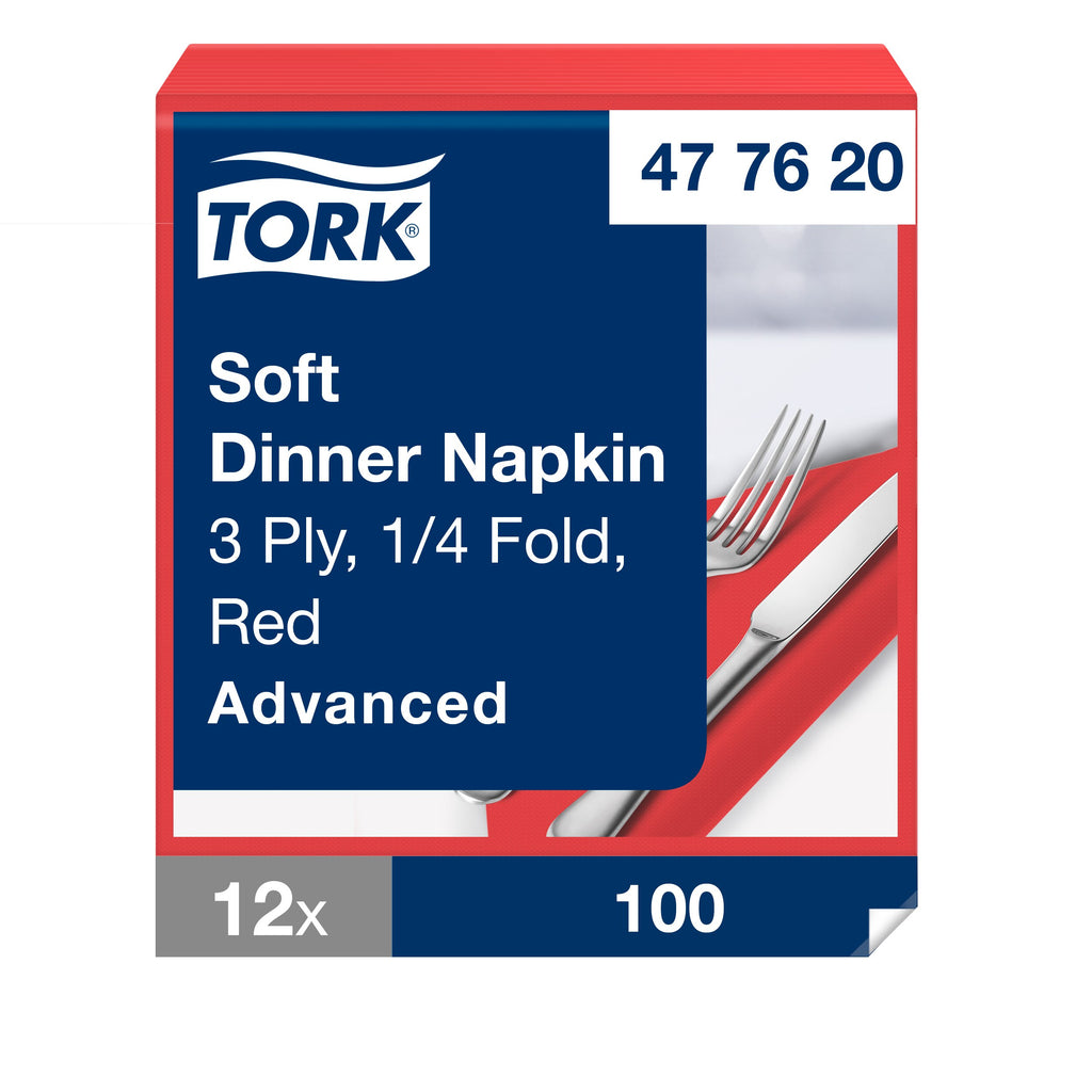 Tork Soft piros Dinner szalvéta, 1/8 hajtogatás – 477620