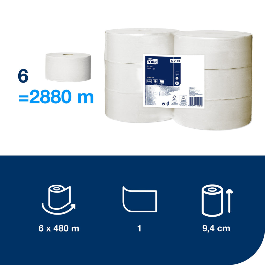 Tork Universal Jumbo toalettpapír – 1 rétegű – 120160