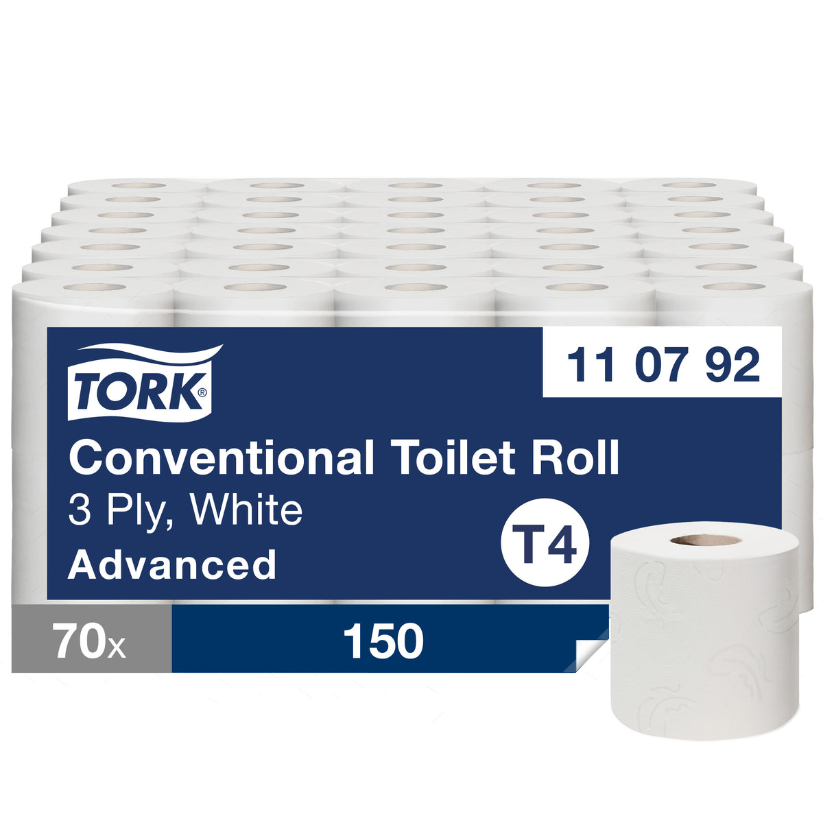 Tork 110792 kis tekercses toalettpapír – T4, 3 rétegű, 70 tekercs/karton – 110792