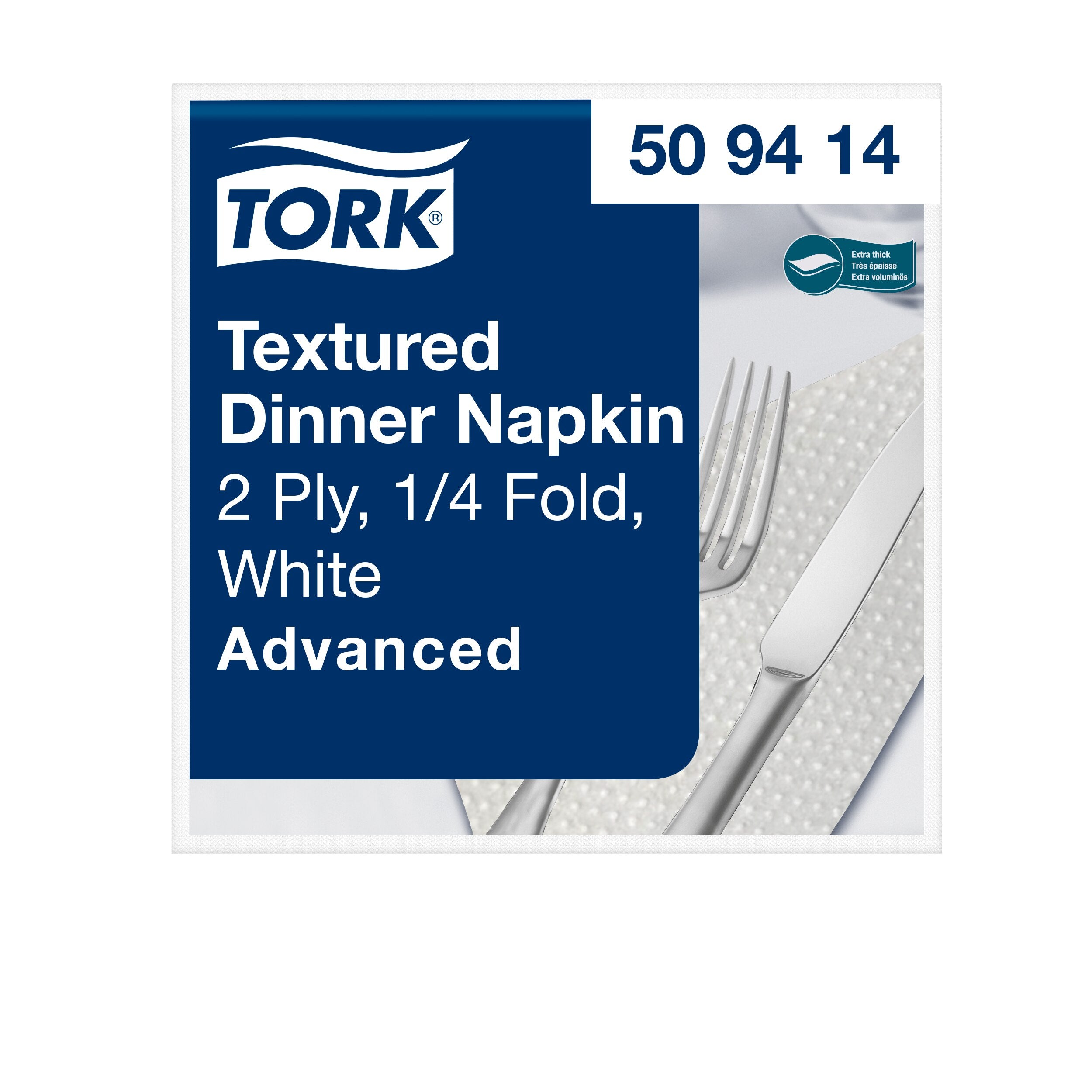 Tork Texturált Dinner szalvéta, fehér