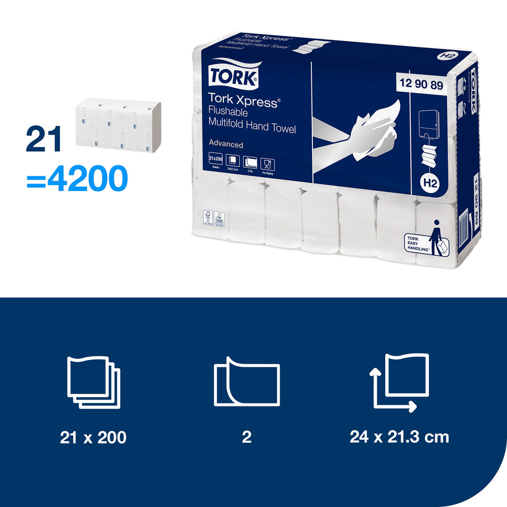 Tork Xpress® toalettbe dobható Multifold kéztörlő – 129089