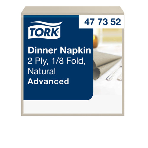 Tork Dinner szalvéta, 1/8 hajtogatás, natúr, környezetbarát nyomattal