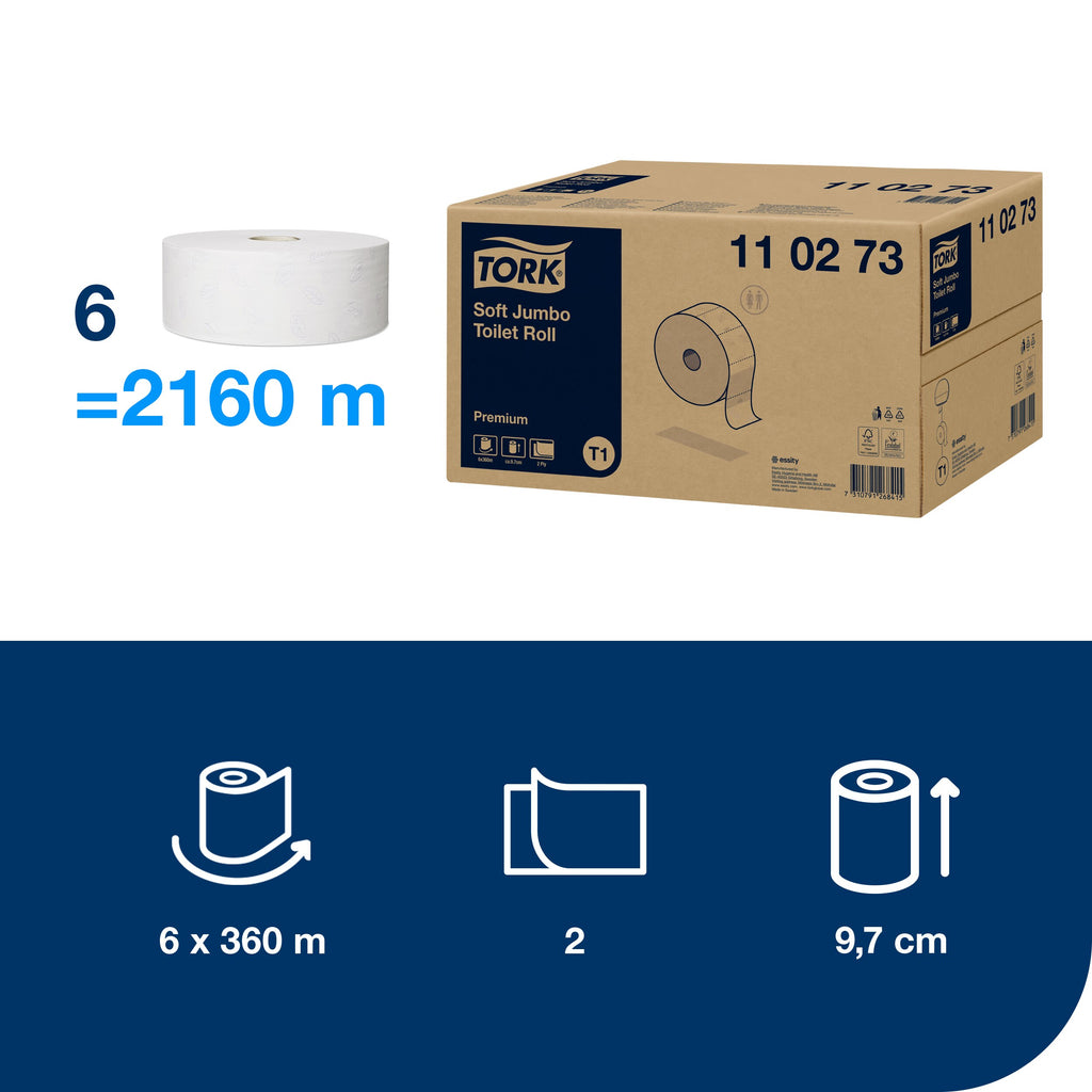 Tork Soft Jumbo toalettpapír, Premium – 110273