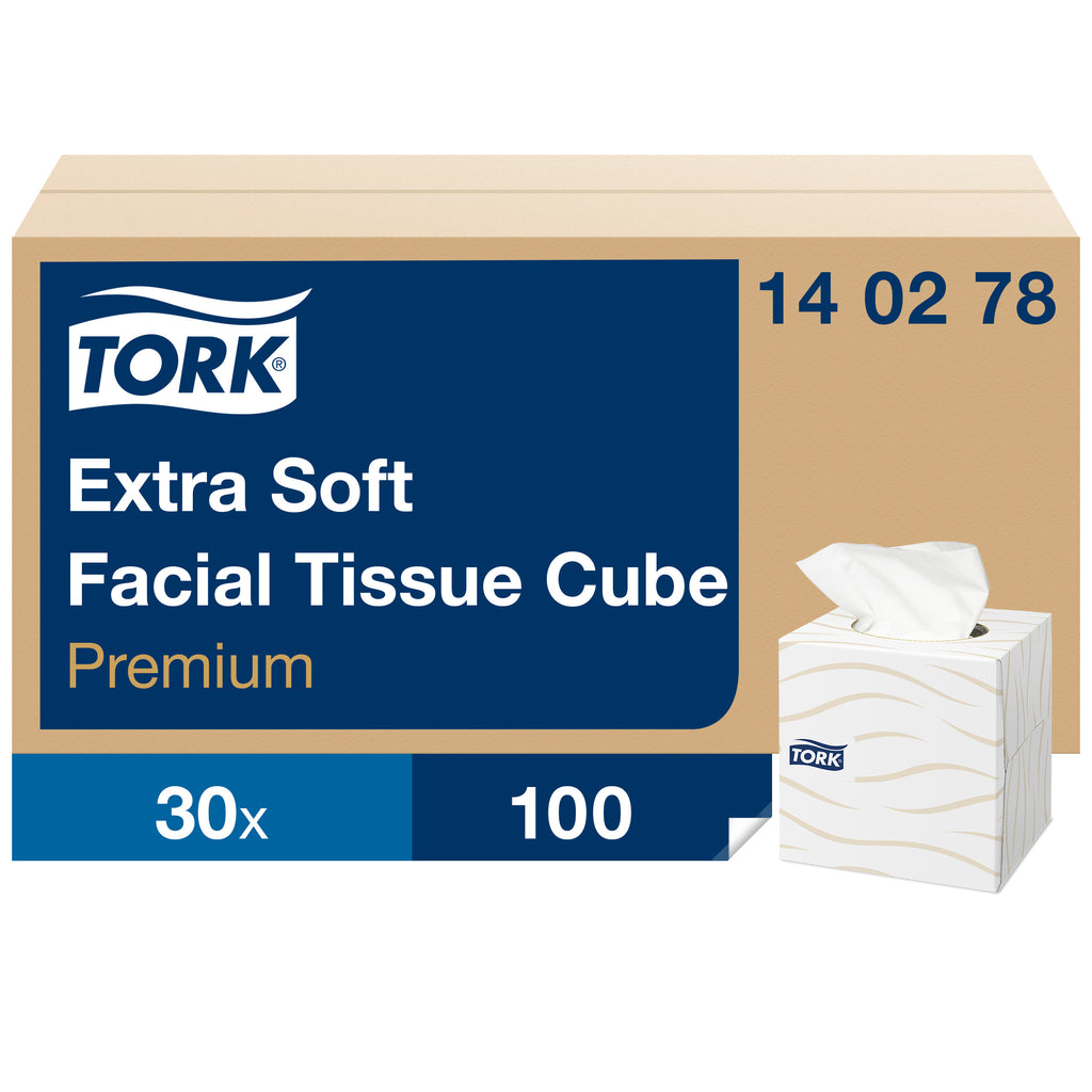 Tork Extra Soft kozmetikai kendő kocka – dobozos papír zsebkendő – 140278