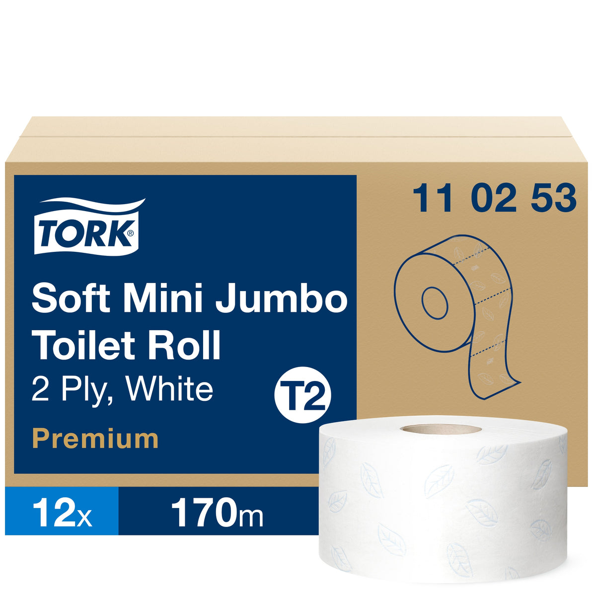 Tork 110253 Soft Mini Jumbo WC-papír – 2 rétegű, 170 m, T2 – 110253