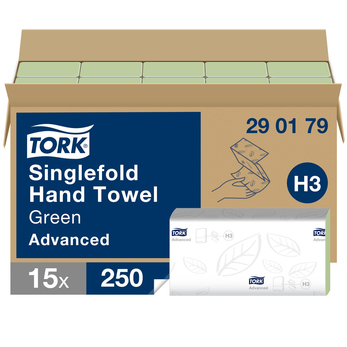Tork zöld Singlefold kéztörlő – 290179