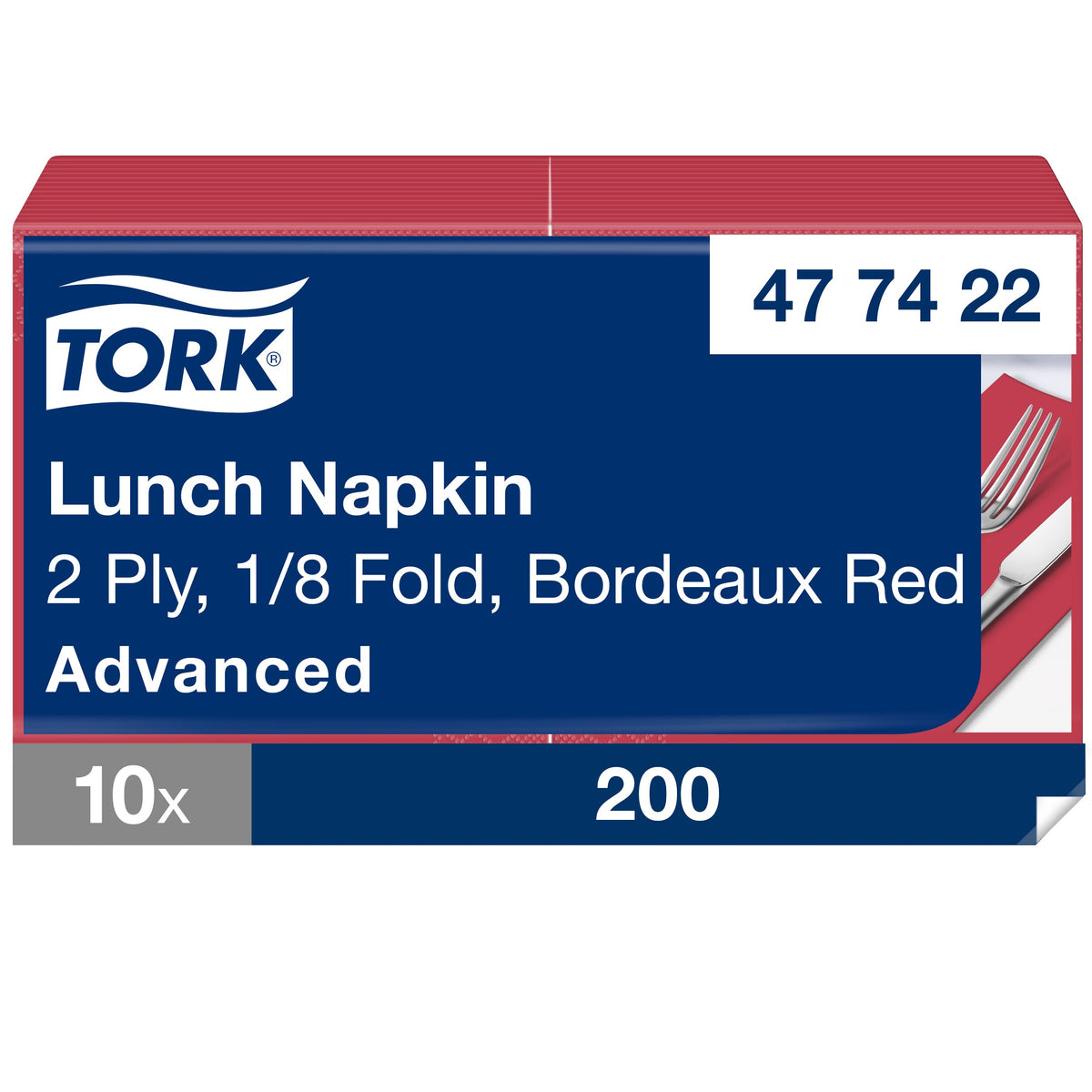 Tork bordó Lunch szalvéta, 1/8 hajtogatás – 477422