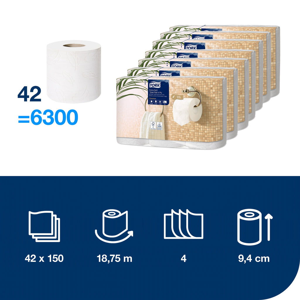 Tork Extra Soft kis tekercses toalettpapír – 4 rétegű – 110406