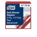 Tork Soft piros Dinner szalvéta