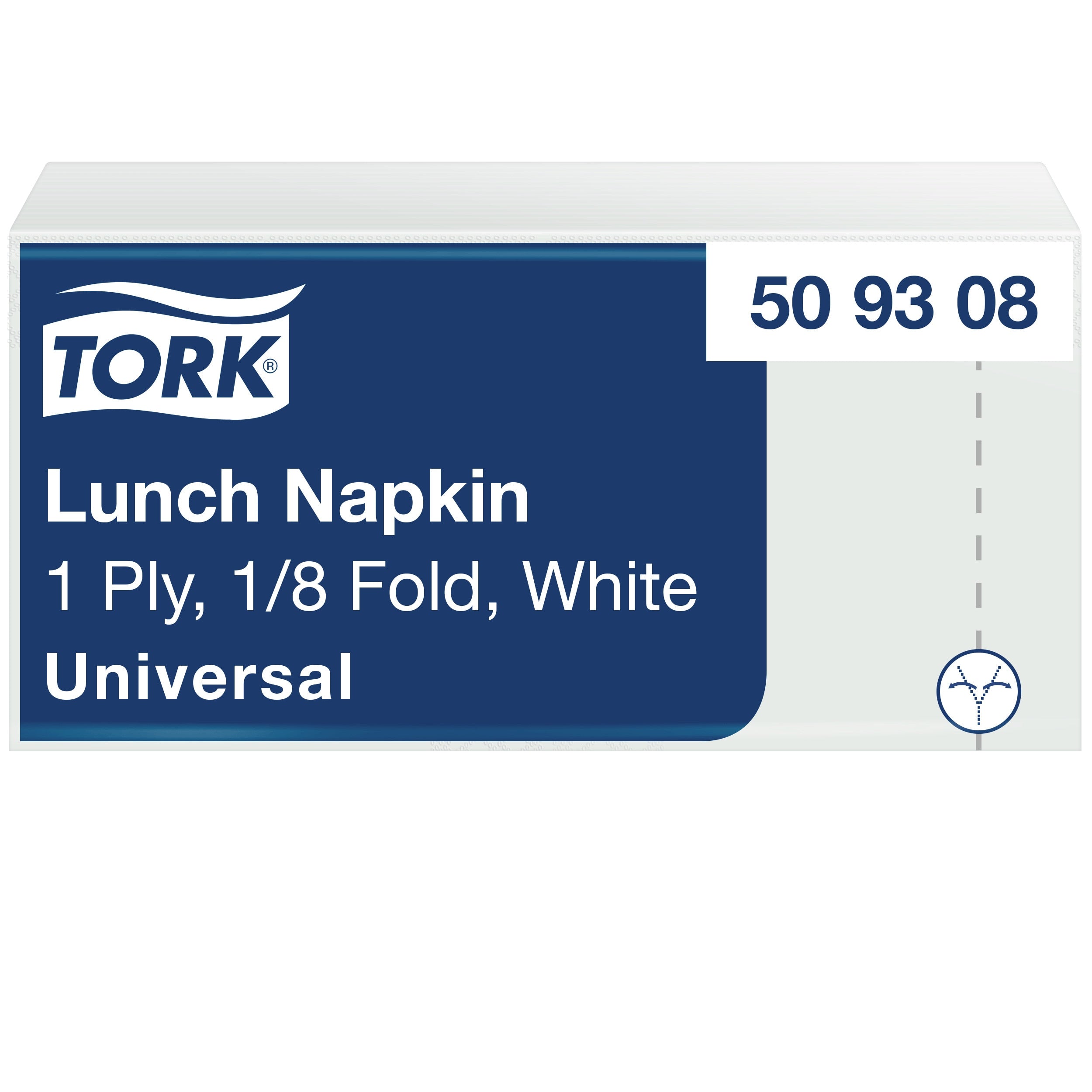 Tork fehér Lunch szalvéta, 1 rétegű, 1/8 hajtogatás