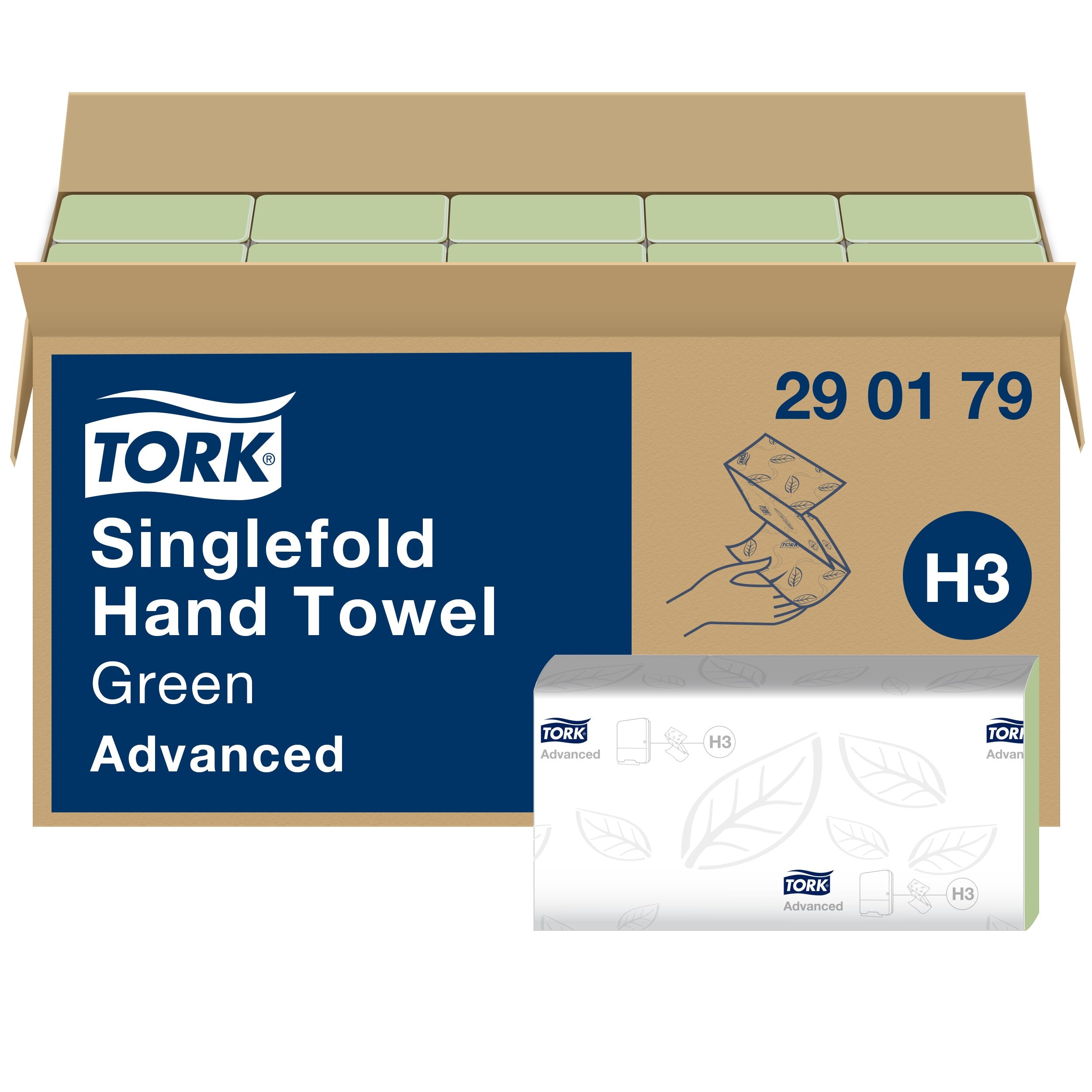 Tork zöld Singlefold kéztörlő