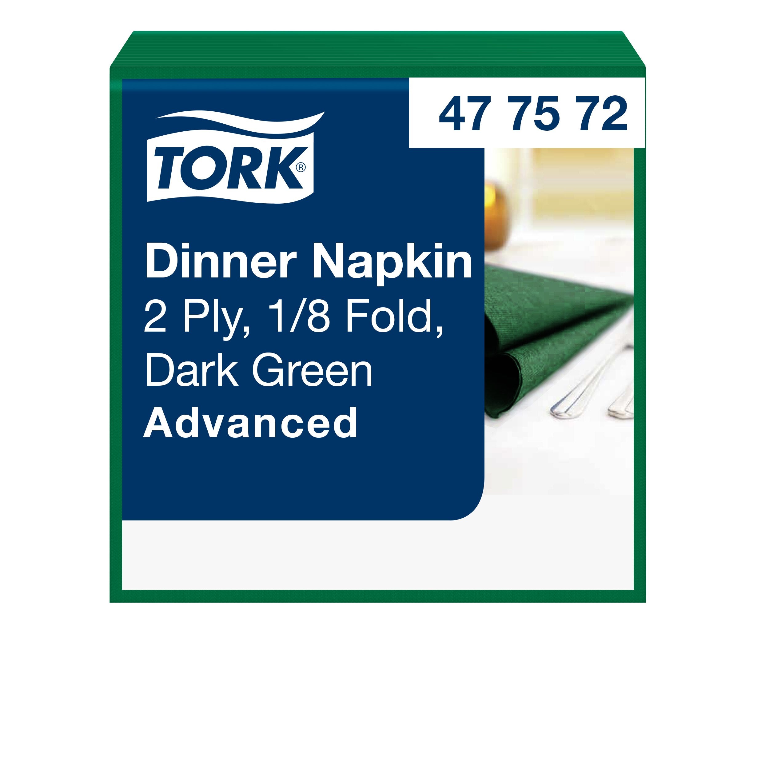 Tork sötétzöld Dinner szalvéta, 1/8 hajtogatás