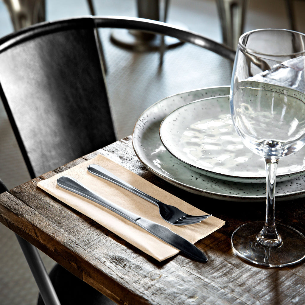 Tork Dinner szalvéta, 1/8 hajtogatás, natúr, környezetbarát nyomattal – 477352