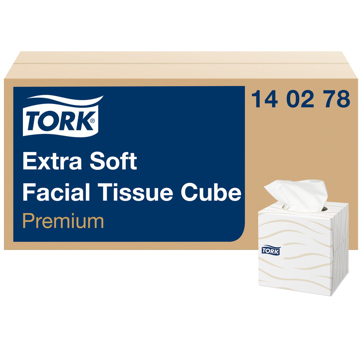 Tork Extra Soft kozmetikai kendő kocka – dobozos papír zsebkendő – 140278
