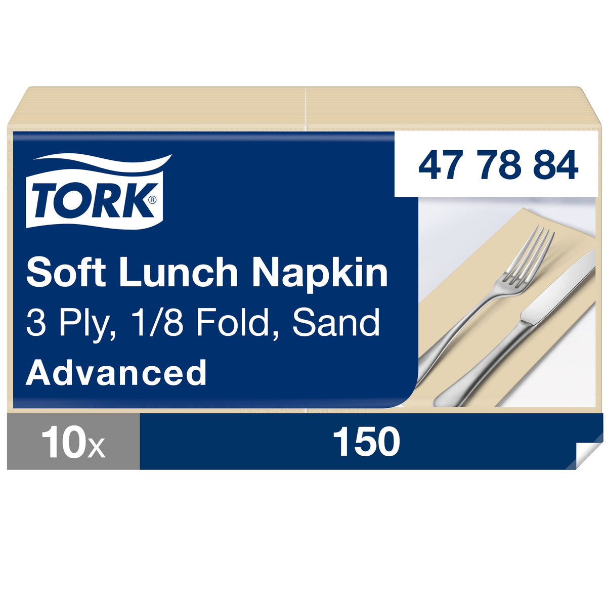 Tork Soft csontszínű Lunch szalvéta, 1/8 hajtogatás – 477884