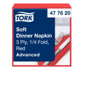 Tork Soft piros Dinner szalvéta, 1/8 hajtogatás