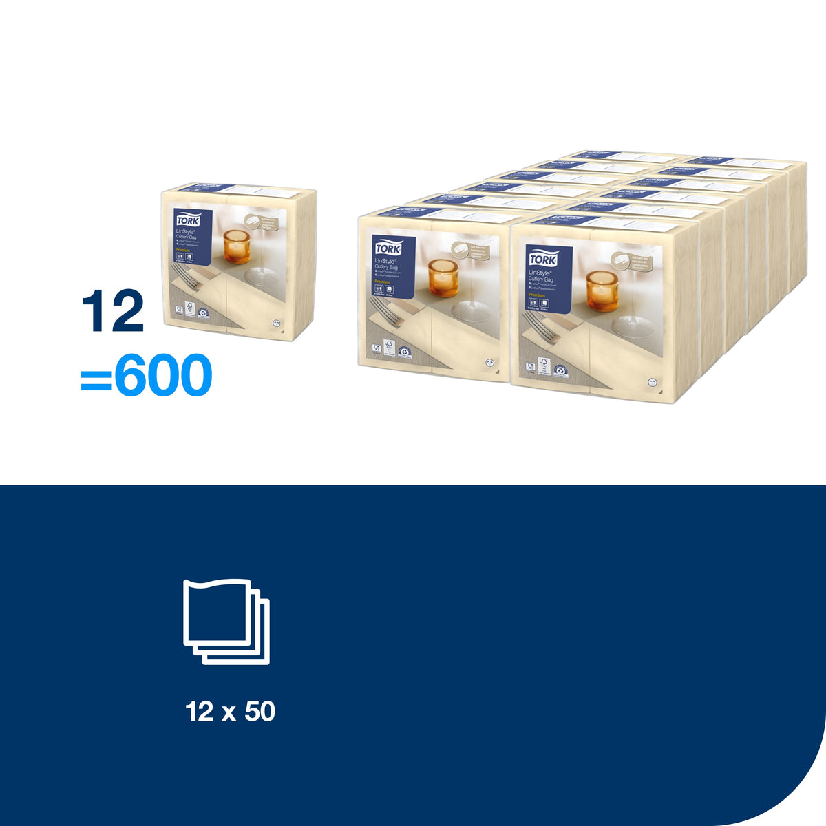 Tork LinStyle® krémszínű szervizszalvéta – 509601