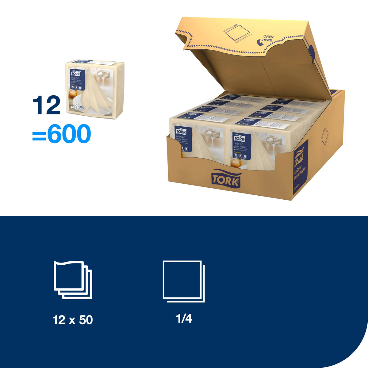Tork LinStyle® krémszínű Dinner szalvéta – 478713