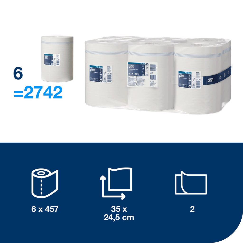 Tork 101250 Plusz belsőmagos törlőpapír – M2, 6 × 160 m – 101250