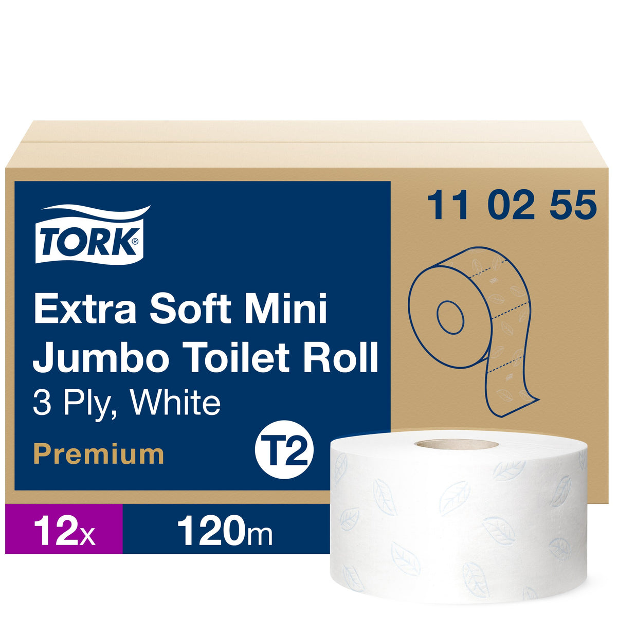 Tork Extra Soft Mini Jumbo fehér toalettpapír, 3 rétegű – 110255