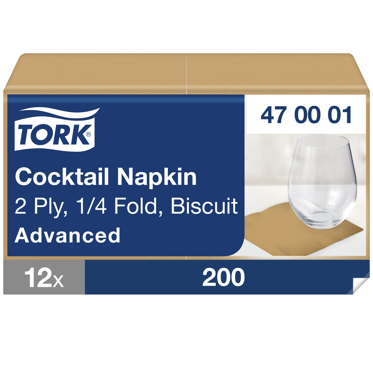 Tork koktélszalvéta, kekszszínű – 470001