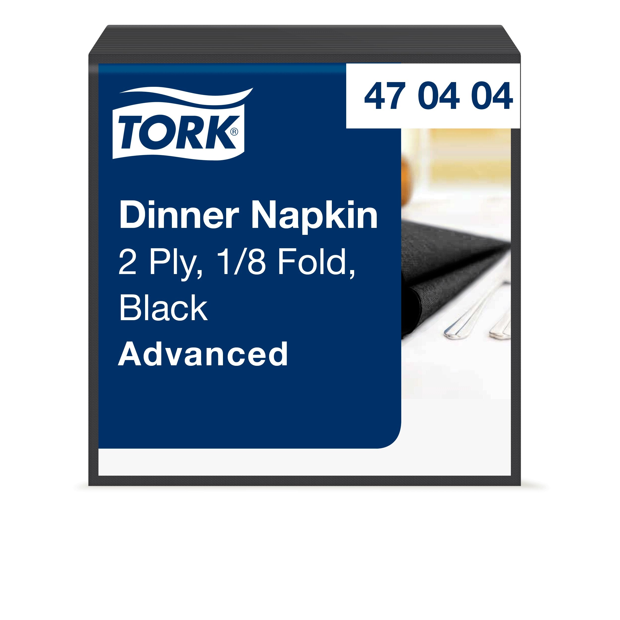 Tork Dinner szalvéta, 1/8 hajtogatás, fekete